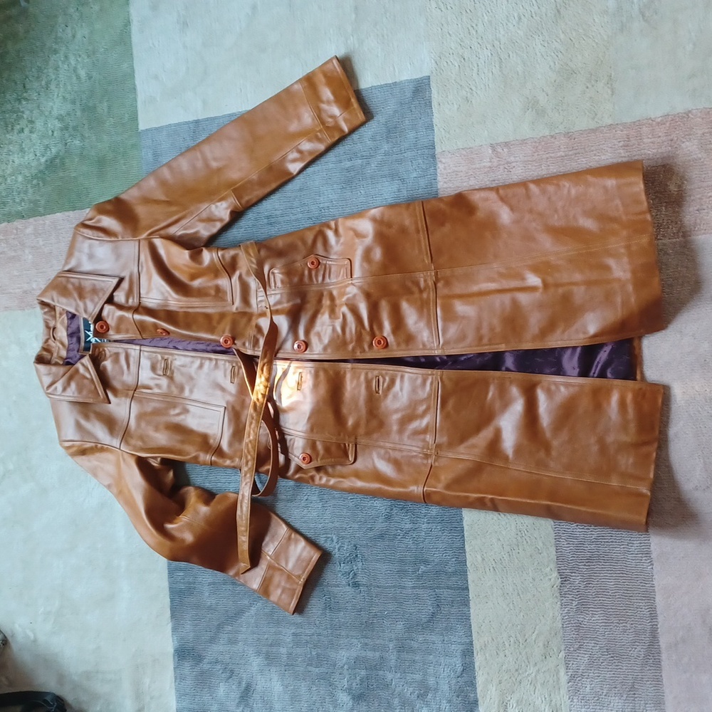 Vintage Brown Long Leather Maxima Wilsons Jacket